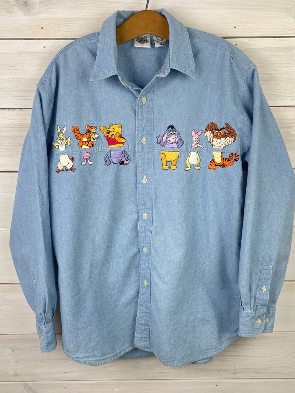 Disney Winnie the Pooh Light Blue Denim Long Sleeve Shirt